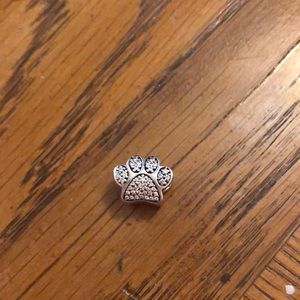 Sparkly pandora paw print charm